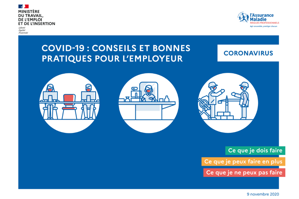 COVID-19, conseils et bonnes pratiques au travail : guides mis à jour